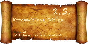 Korcsmáros Sára névjegykártya